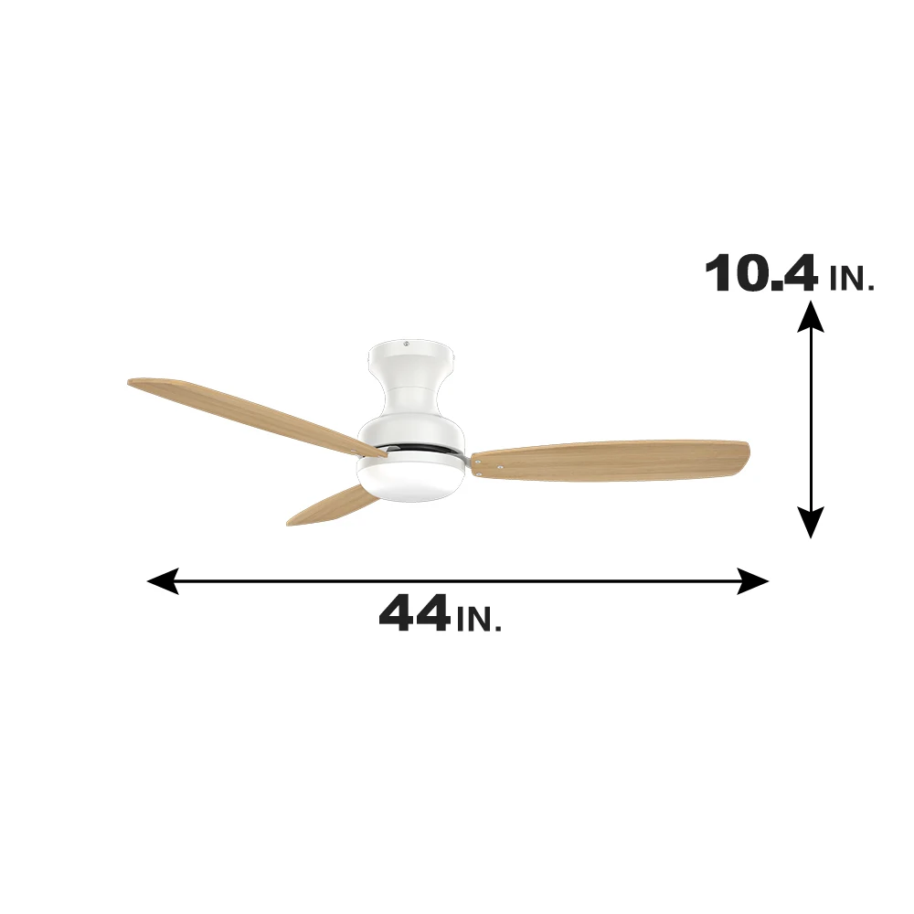 Hotel Luxury Ceiling Fan Lamp 44 Inch 3 Blade Smart Ceiling Fan Control And Light Dimmer Switch