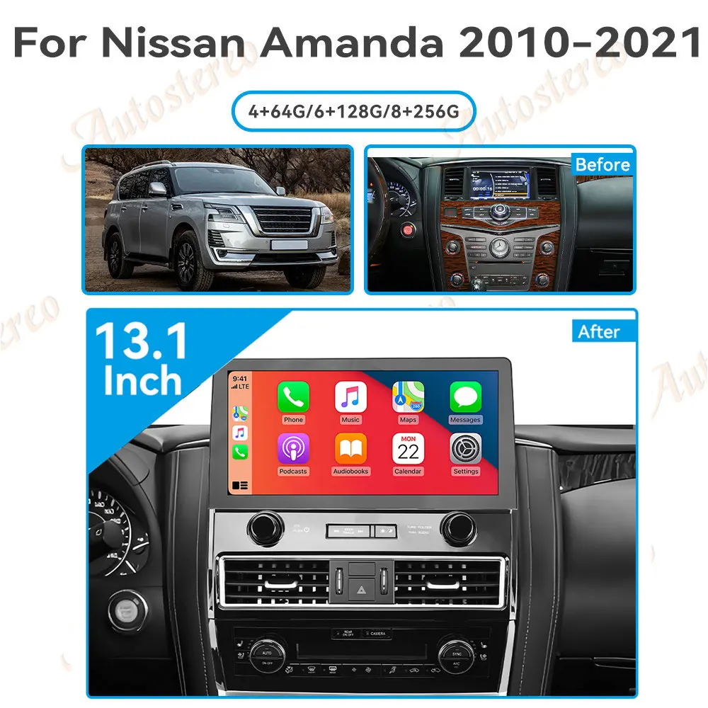 Android 13.0 Car GPS For Nissan Amanda 2010-2021 Navigation HeadUnit Multimedia Player AutoStereo DSP Tape Recorder