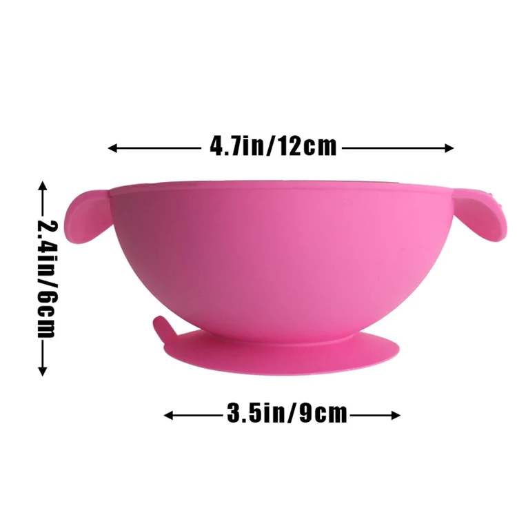 Baby Plate Set Food Grade Soft Baby Suction Bowl and Spoon Silicone Baby Feeding Set Custom Logo BPA Free Silicon Support