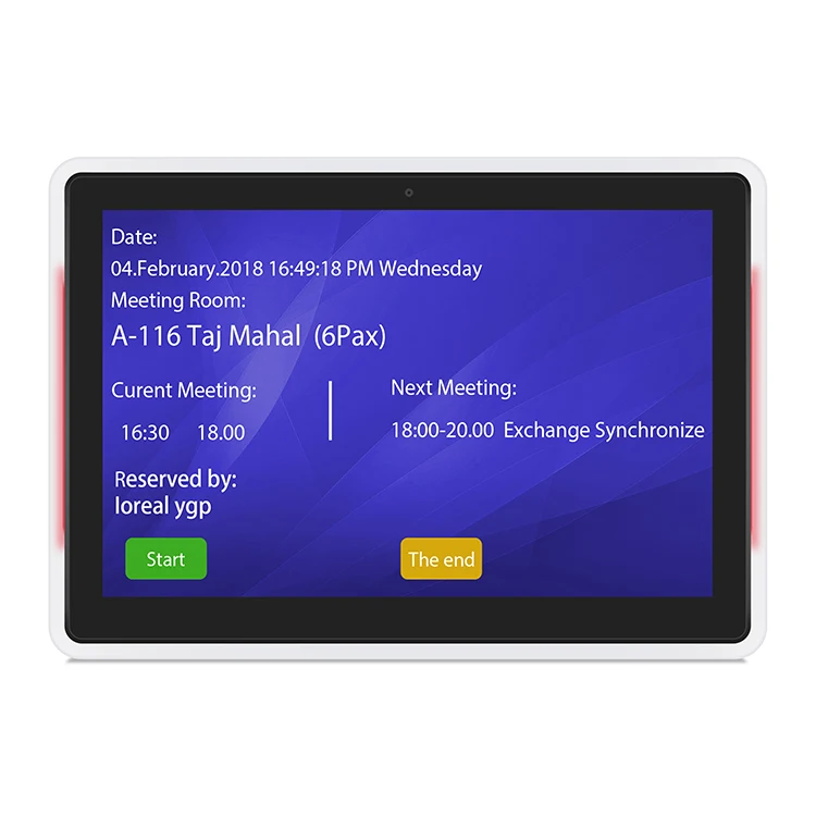 10 1 дюймов RK3568/3288 настенный сенсорный экран POE NFC опционально светодиодный свет бар система бронирования Конференц-зал android планшетный ПК