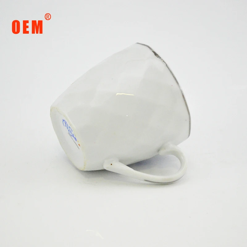 Hot selling custom travel embossed white ceramic coffee mug for Dubai