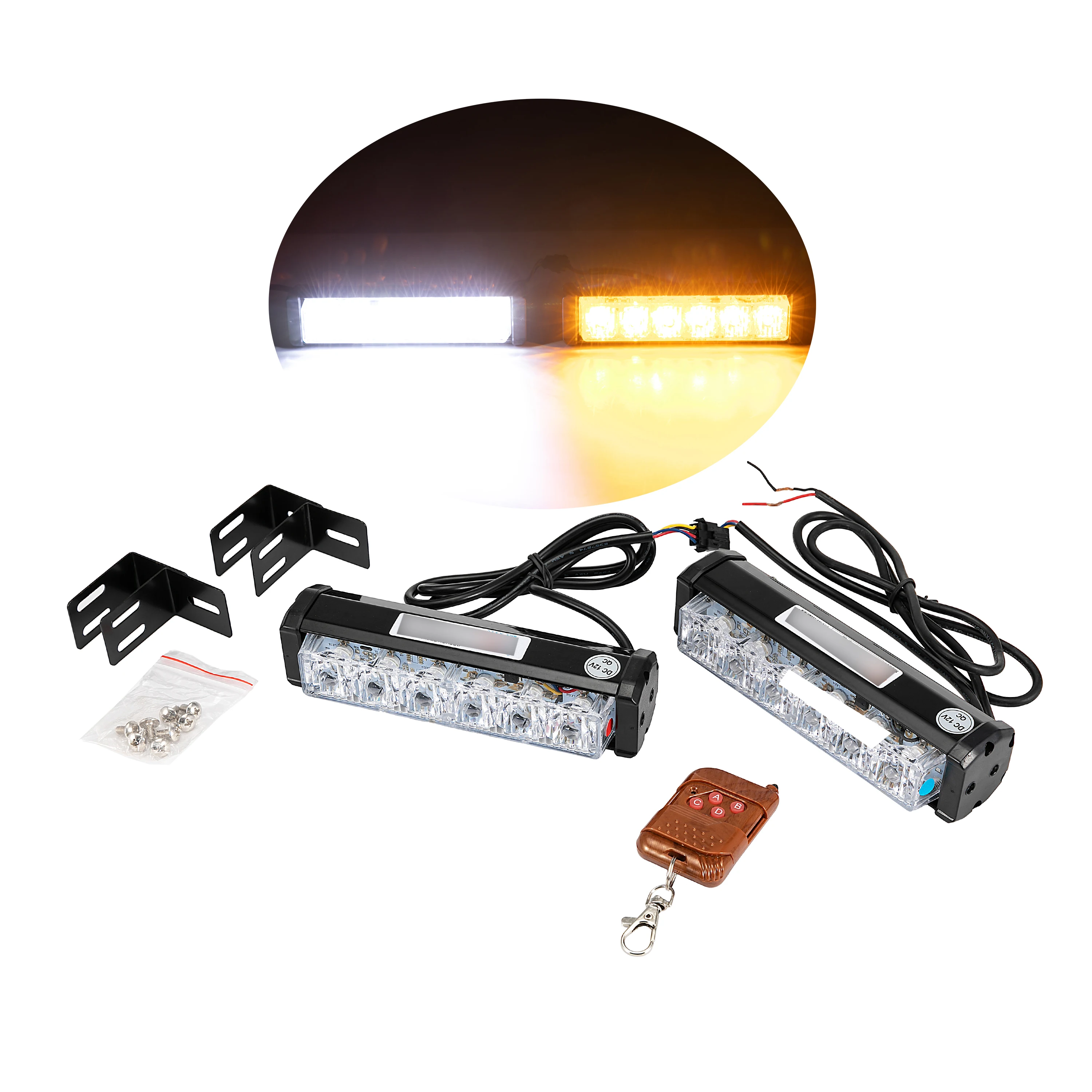 Warning Car Trailer Truck Side Marker Light Emergency Strobe Turn Light Amber 12V 12led Aluminum LED Working Light