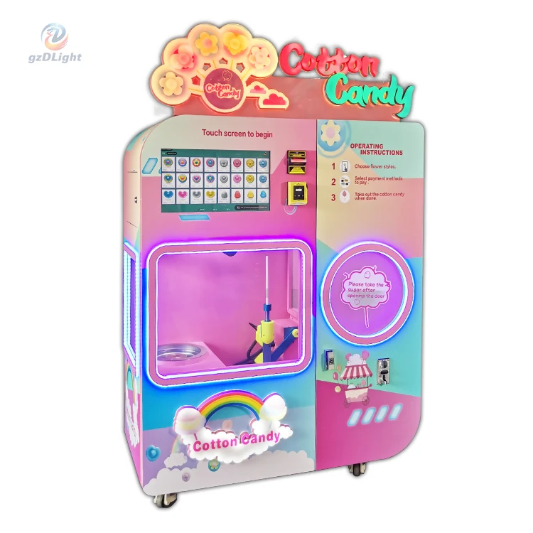 Automated Shopping Mall Amusement Park Uses Cotton Candy Vending Cotton Candy Machine