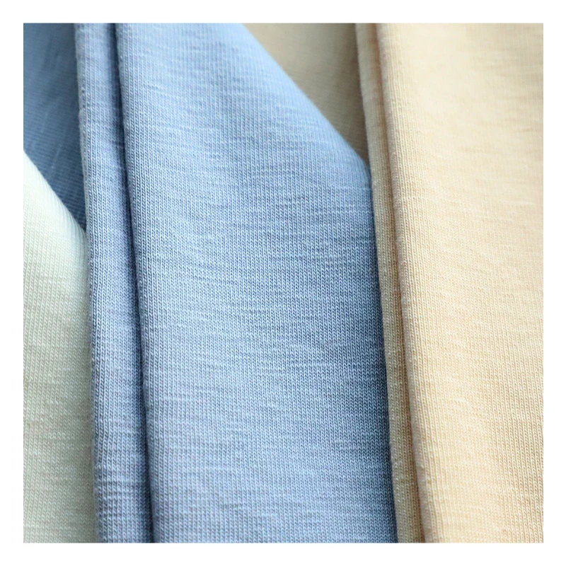 82011-Wholesale Super Soft 23% Hemp 55% Organic Cotton 22% Sorona Single Jersey Knitted Fabric For T Shirt