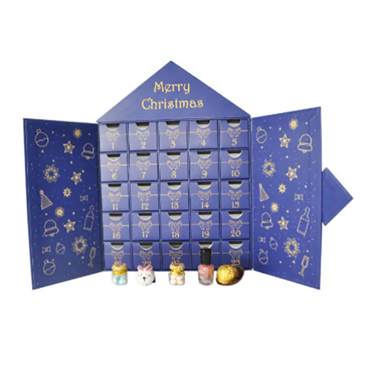 Custom Advent Calendar Empty Cardboard Paper Gift Countdown Christmas Advent Calendar Box