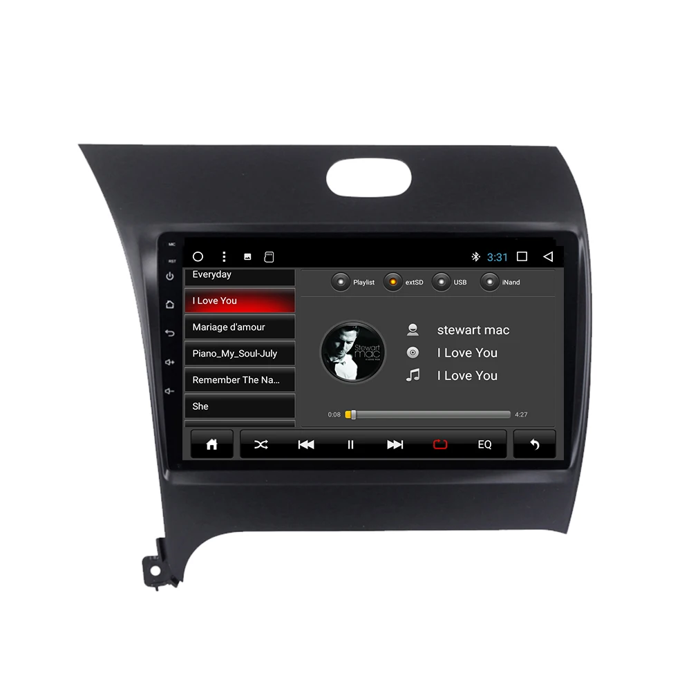 Android IPS Screen Car Radio 10.0 1din 9inch with Carplay Gps for Kia Cerato 2017 1din Slim Type Car Audio Player 2013-2016 16GB