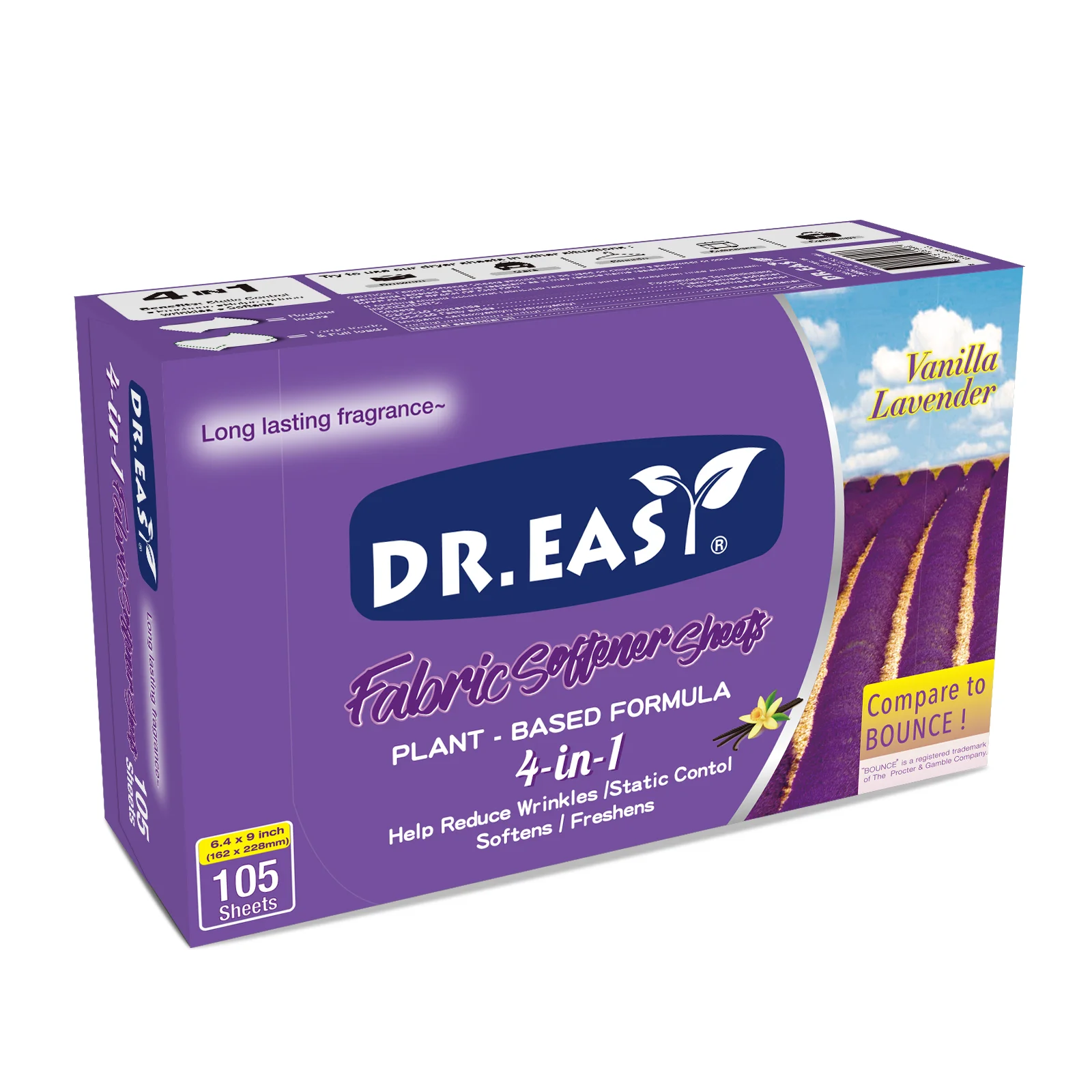 105 sheets clear and long-lasting fragrance softening detergent