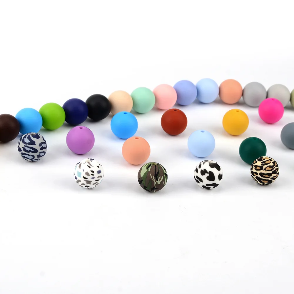 Factory Wholesale BPA Free Food Grade Silicone 9/12/15/19/22mm Accessories Bulk Round Loose  Silicone Opal Beads