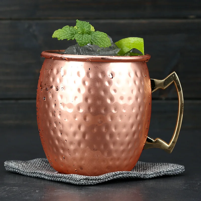 High quality pure copper mug hammered moscow mule copper mug cocktail drinking cups