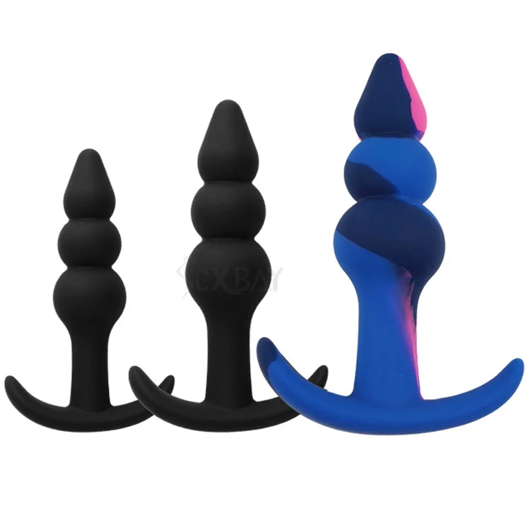 Sexbay 2024 OEM/ODM Medical silicone three-size gourd shaped anal plug Male female butt plug sex toy expanding anus