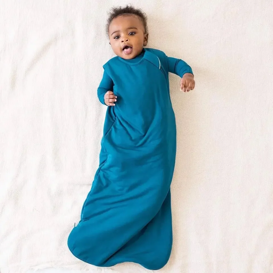Newborn Baby Clothes Kids Sleep Sack Natural Fabric Plain Solid 1.0 Tog 100% Bamboo Spandex Knitted Sleeping Bag Sleep bag Sack