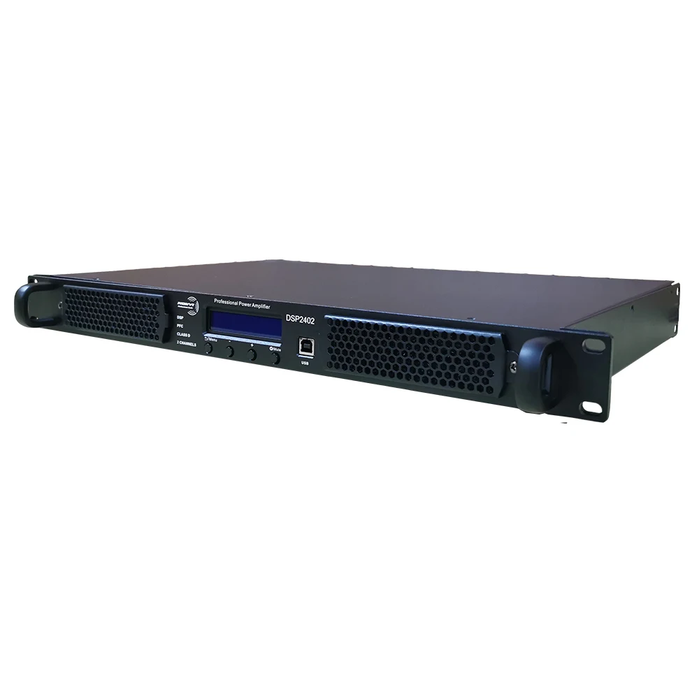 DSP2402 2CH 2*2400 Вт Класс D 1U Профессиональное звуковое оборудование усилитель мощности