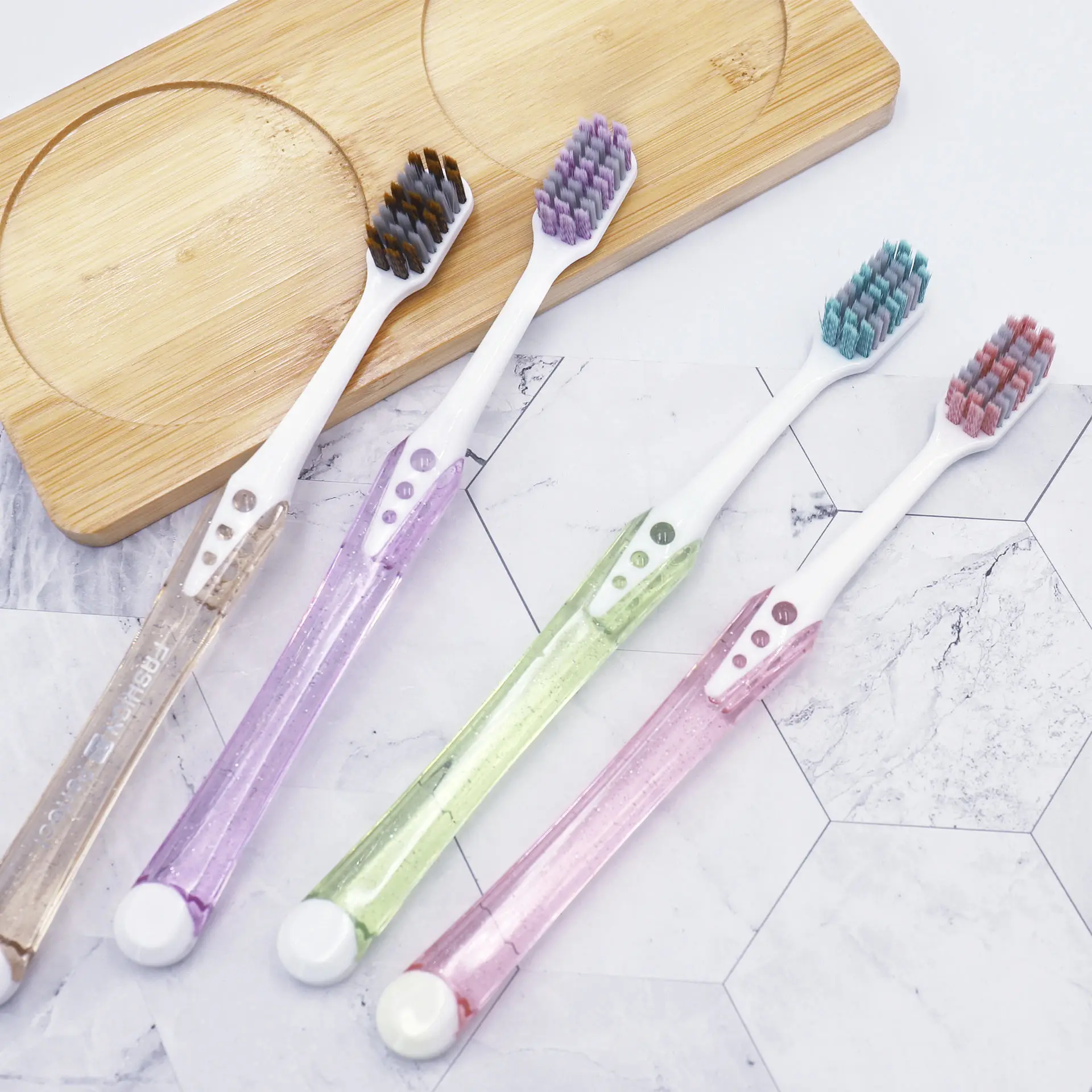 Factory personalized customized package 108 plastic toothbrush travel portable soft bristle toothbrush adult toothbrush