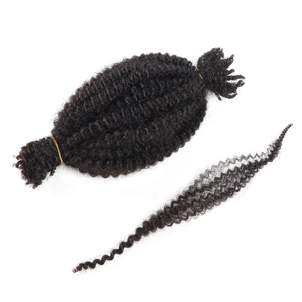 VAST 16 Inch Pre-Separated Springy Afro Twist Hair 100% Human Hair Natural Black Marley Twist Crochet Braiding Hair