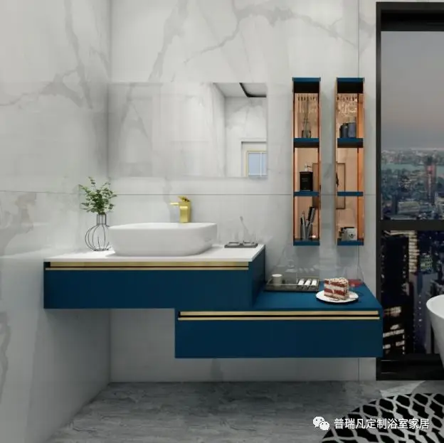 
illuminated mirror bathroom cabinet hotel bath vanity low factory sale low price hotel project bathroom furniture 