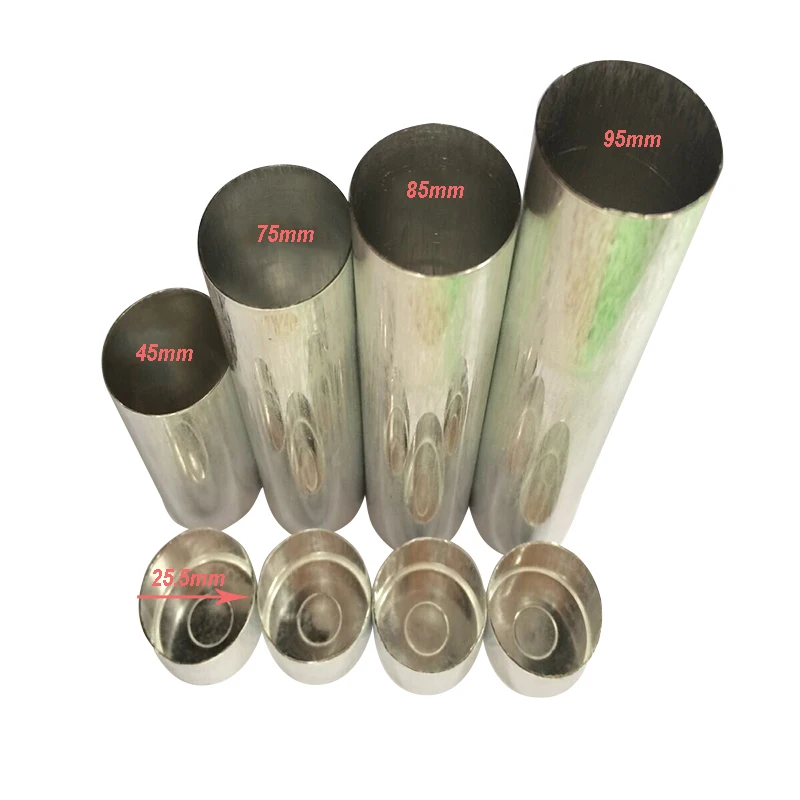 Dental Lab Empty Aluminum Cartridge With Caps For Flexible Beads Denture Inject Acrylic Work Diameter 25.5mm 5 Length Dental Lab