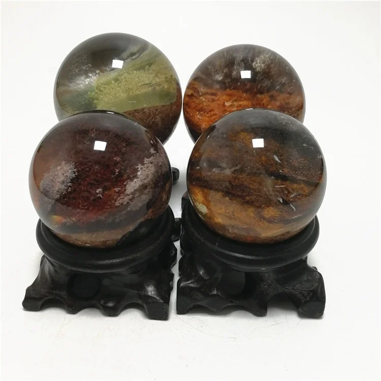 High Quality Natural Phantom Quartz Ball Red Garden Quartz Sphere For Gifts or Decora
