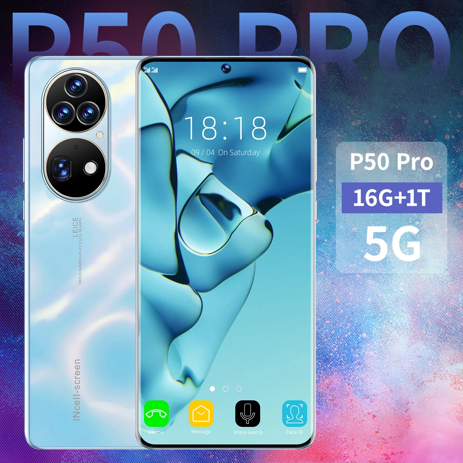 P50 Pro 7.3 Inch HD P50 Pro With Face ID LTE 4G Quad Core Ram 16GB ROM 1TB Mobile Phones Android 9.0 Mobile Phone
