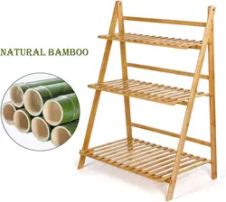 Eco friendly 6-layer bamboo flower rack  plant stand Flower Display Shelf Rack for Home Patio Lawn Garden