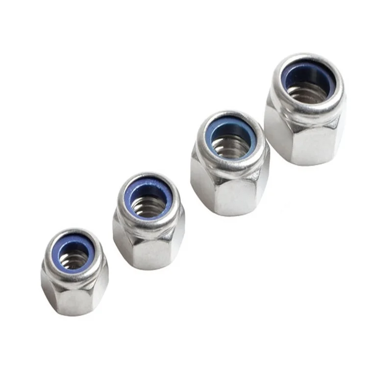Самоблокирующаяся гайка из нержавеющей стали 201 нейлоновая резиновая кольцевая фиксирующая Шестигранная