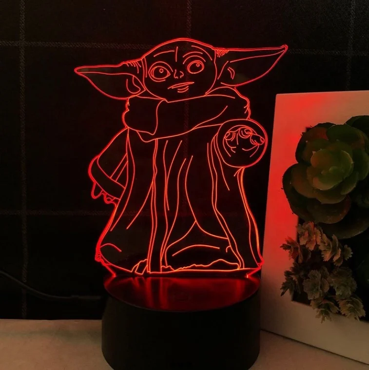 СВЕТОДИОДНЫЙ Ночник из АБС-пластика мультяшный персонаж 3D лампа маленький акриловый ночник мультяшная фигурка прикроватная с сенсорным
