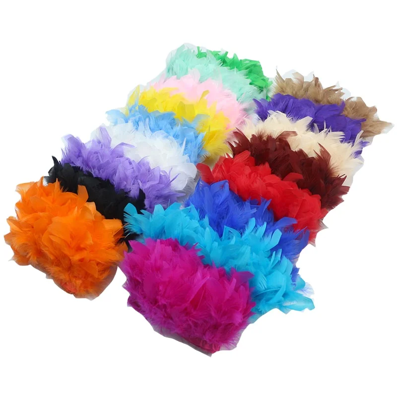 Fukang перо бахрома отделка индейка Марабу перо лента вечернее платье украшение