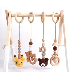 Customization Etsy Foldable Wooden Montessori Baby Play Gym Frame Activity Mat With  Teething Toys Nordic Baby Gym