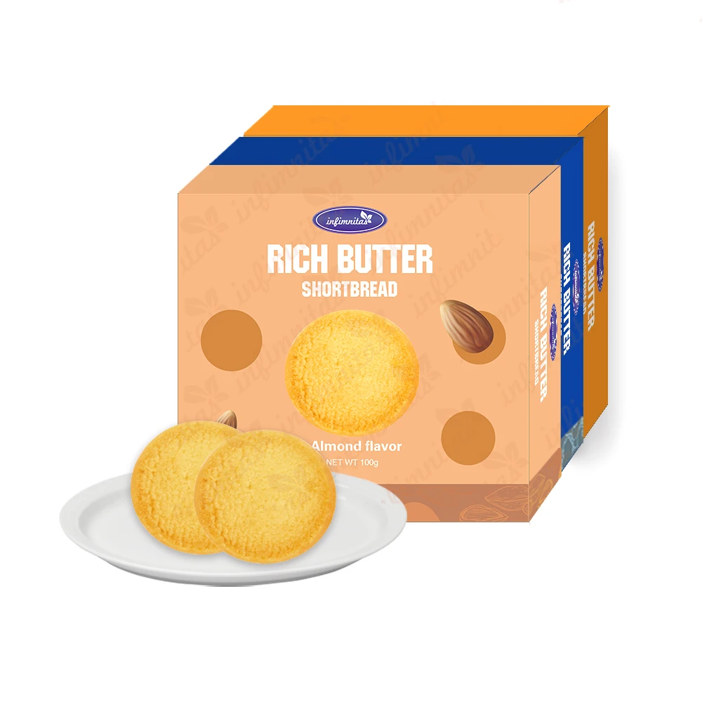 Factory customization tea cookies almond butter cookies