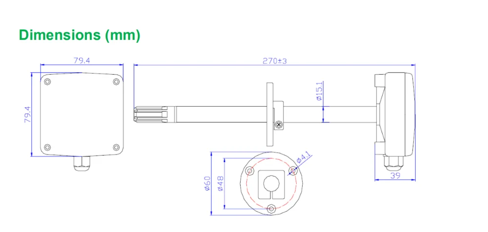 Focusens ODM OEM high flexibility humidity transmitter probe humidity sensor for temperatures up to 250c