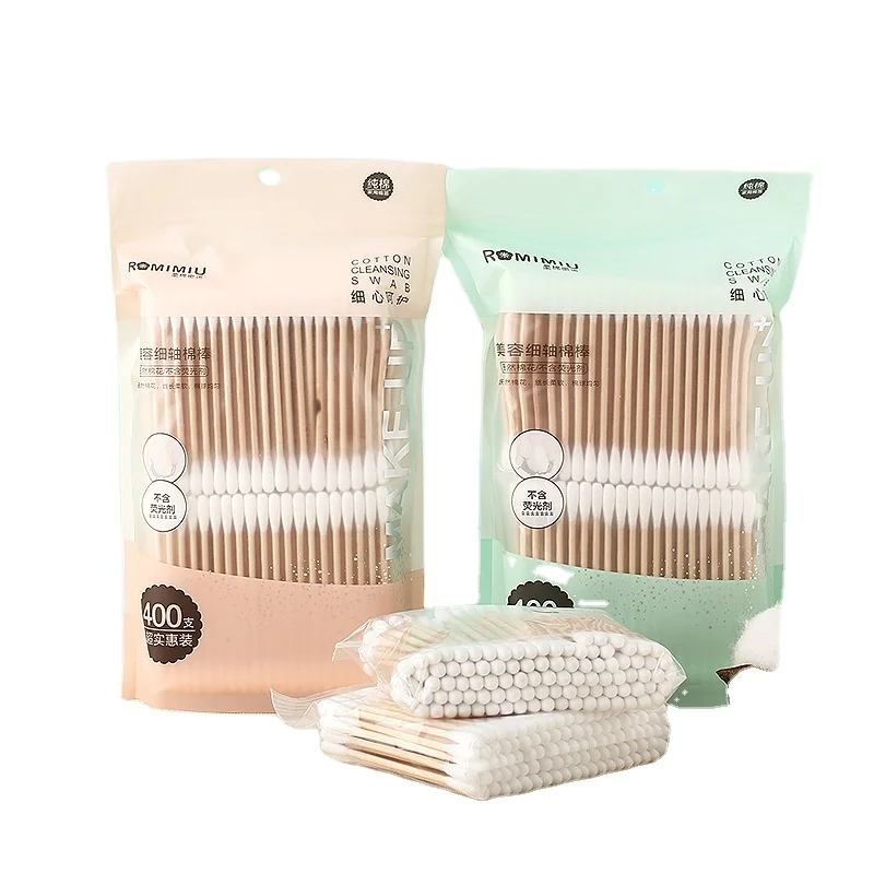 Factory wholesale makeup cleaning paper stick white natural cotton bud swab