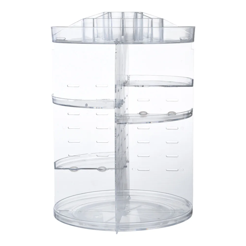 Factory Wholesale 360 Degree Rotating Clear Acrylic Spinning Makeup Organizers