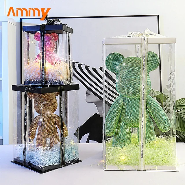 In stock! New Diamonds Bears  23cm/18cm/51cm/35cm/75cm Violent Bear Creative Fashionable And Cute Teddy Bear Doll