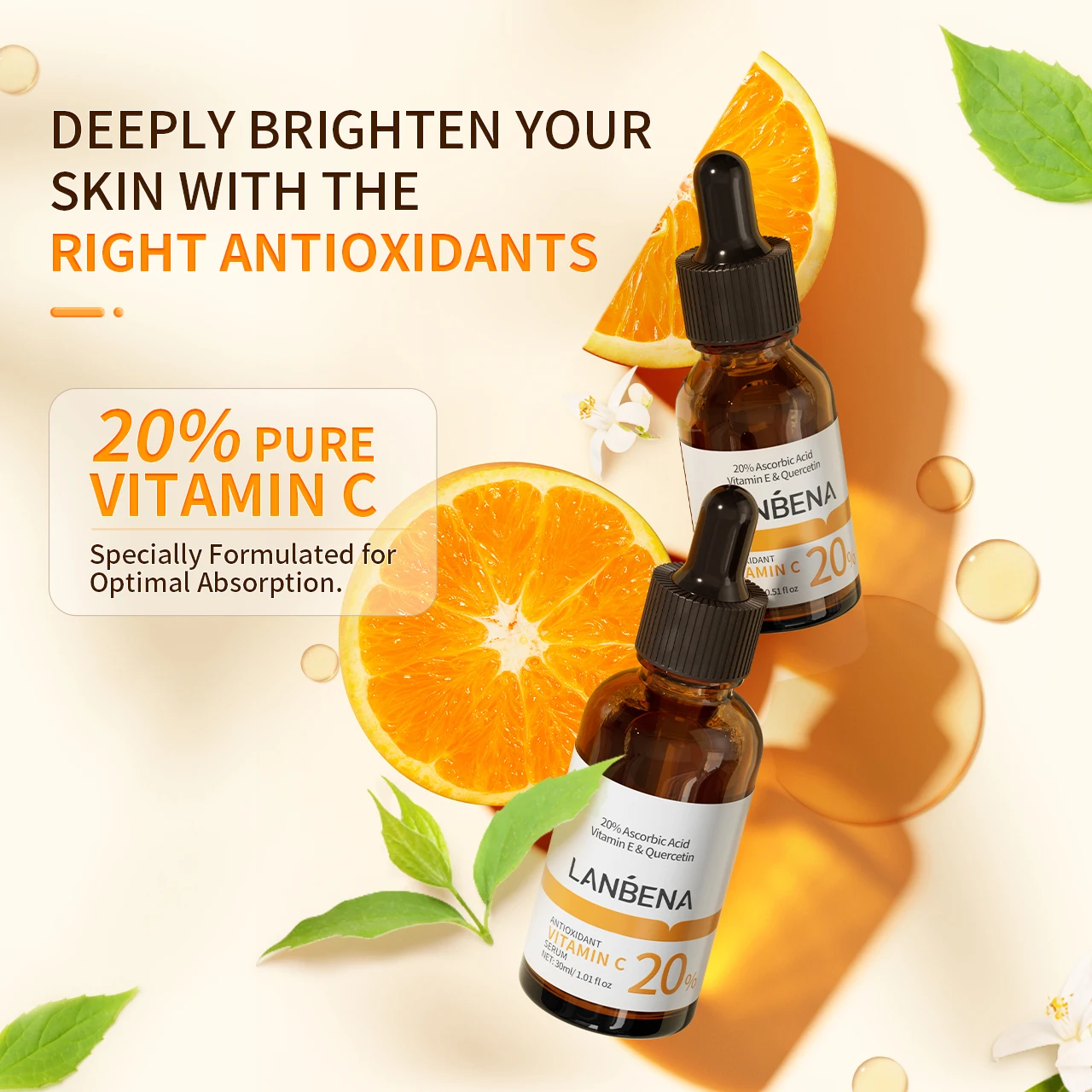 LANBENA timeless vitamin c darkspot ceramide night face serum white discoloration orchid centella asiatica licorise root serum