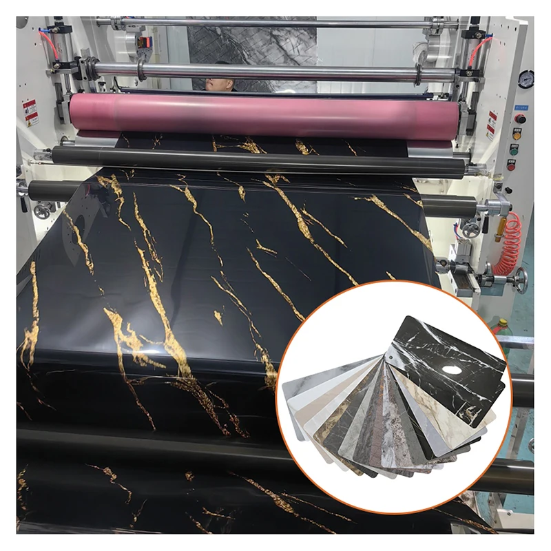 Glossy dark marble pet petg film for interior wall decoration and kitchen cabinet lamination