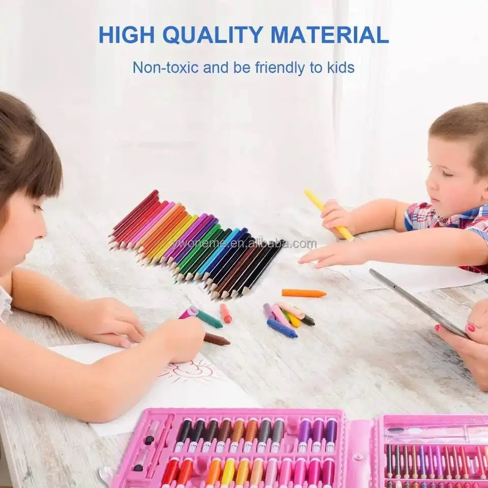 Phosphors color paint Artsist Professional Assorted 150piece Sketch Kit Crayon Colored Pencils Art Set Drawing for KIDS GIFT
