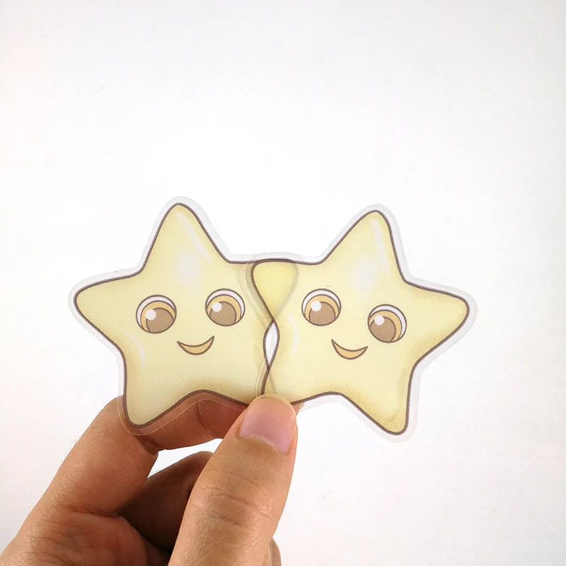 Gold trim 3d holographic self adhesive custom vinyl die cut sticker for kids