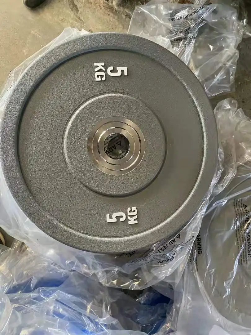 Cheapest price weight lifting barbell 25kg 50 pounds set colorful disc washer competition bumper plate