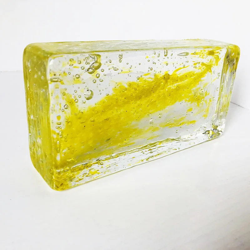 Jingyage bubble color solid glass brick decorative crystal blocks