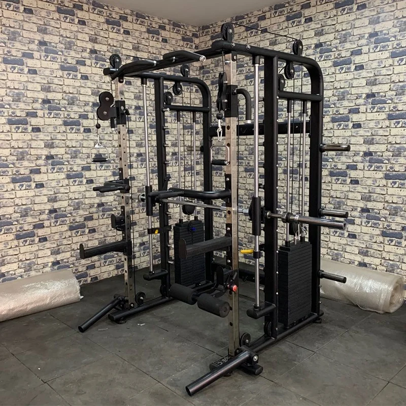 Best hot Selling Three in One Multi Functional Smith Trainer with Cable Crossover &Rack with 80kg*2 Weight Stack XRN1001 machine
