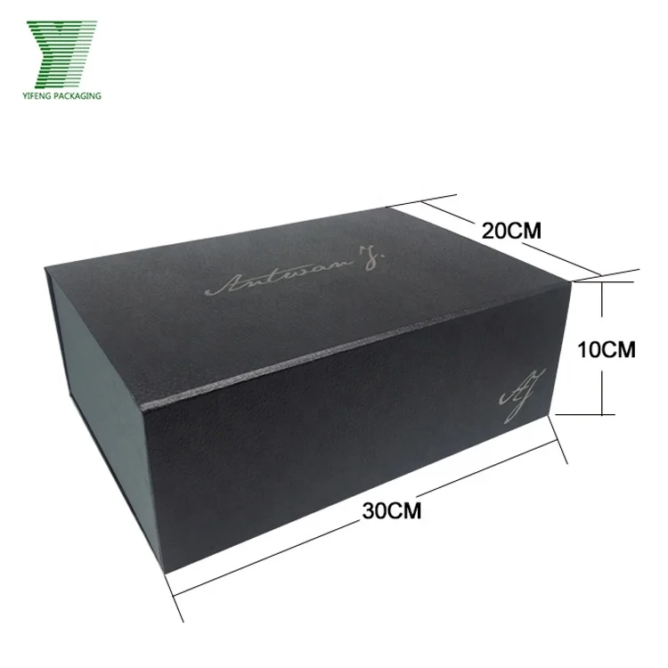 Black Packaging Custom Logo Flat Pack Boxes Luxury Gift Chipboard Packaging Box