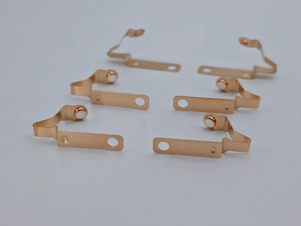 High quality brass quick connect terminal micro movement spring piece bimetallic silver contact stamping contact