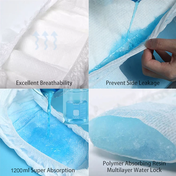 FREE SAMPLE Couches Pour Adultes High Absorbenc Ultra Thick Adult Diaper Wholesale Cheap Price OEM Disposable Diapers for Adult