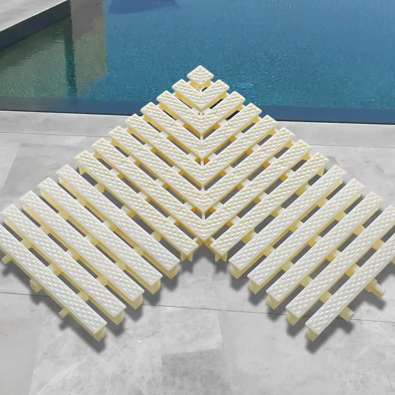 ABS/PP Plastic Pool Grilles 18/20/25/30CM Flexible Swimming Pool Overflow Gutter Grating Anti-Slip Square Shape Cover PPS