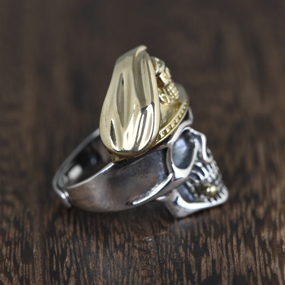 925 Sterling Silver Skull Rings for Men Party Gift Punk Thai silver fingers