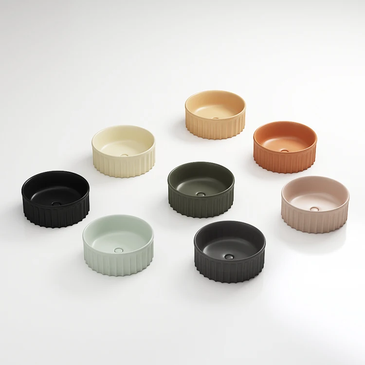 Manufacture Bathroom Basin Flute Irregular Sinks Vessel Lavamanos Modernos Hotel Vanity Basin Bowl Solid Surface Ceramic Washbasins