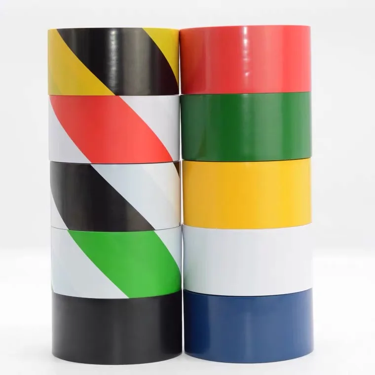 Red and white Hazard warning PVC floor marking tape