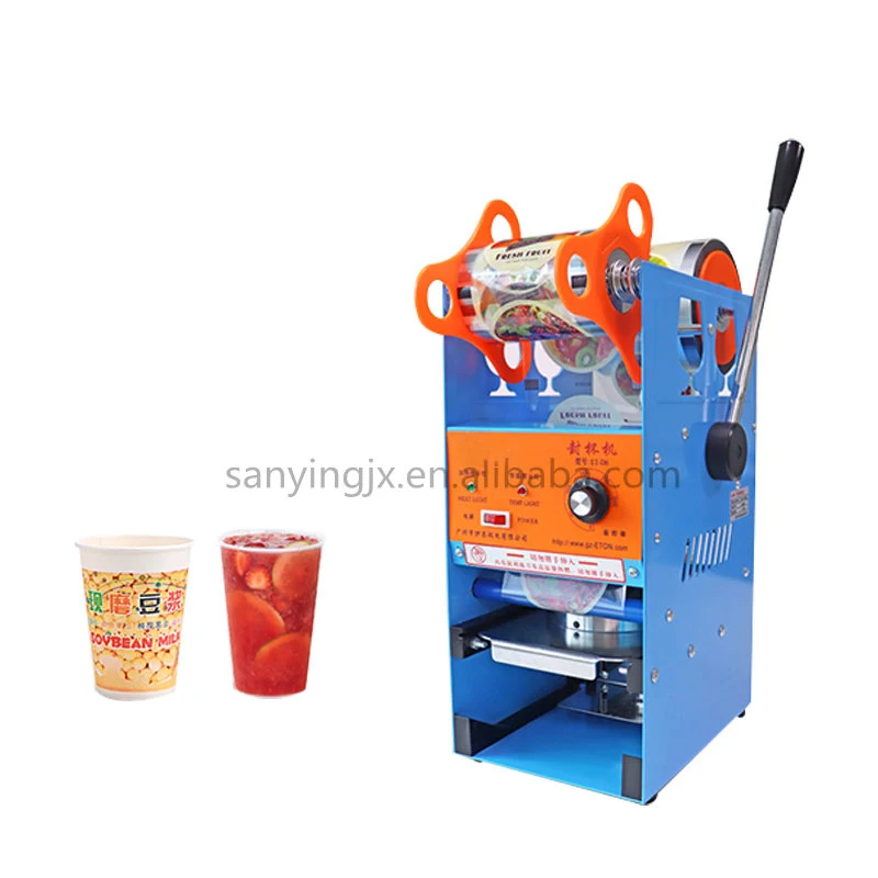 Semi-Auto Plastic Cup Film Sealer Electric Bubble Tea Cup Sealing Machine For Sale