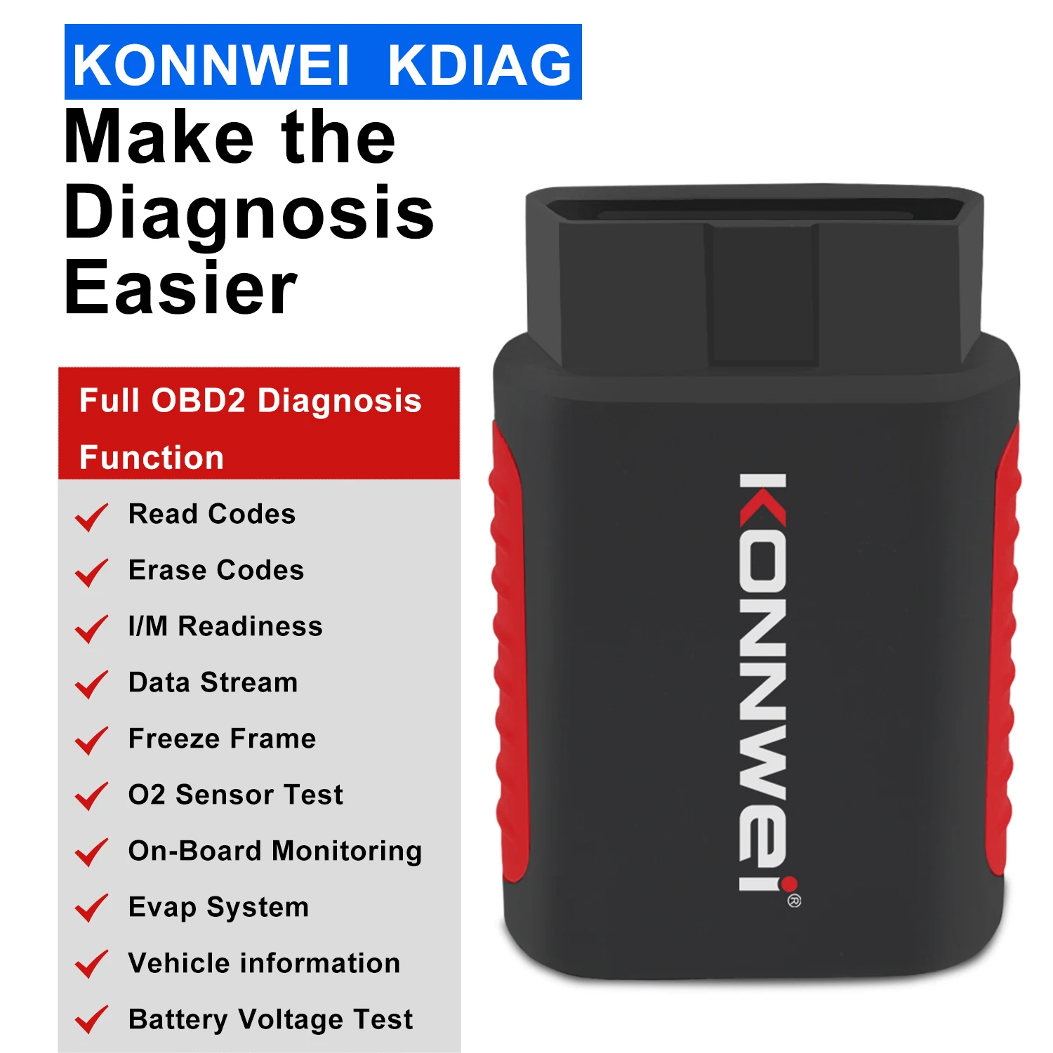 Factory Direct OBD2 scanner diagnostic tool Konnwei  Kdiag full system scanner Universal diagnostic scanner for  European cars