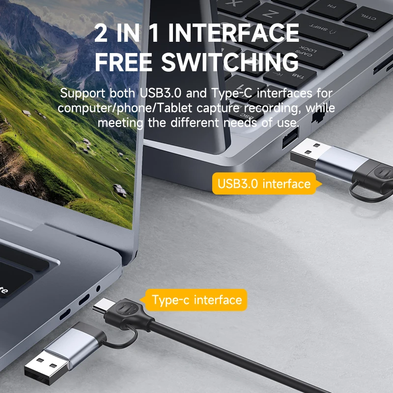 Hagibis USB 3.0 Video Capture Card HDMI-compatible to USB/Type-c Game Grabber Record ms2130 for switch xbox ps4/5 Live Broadcast