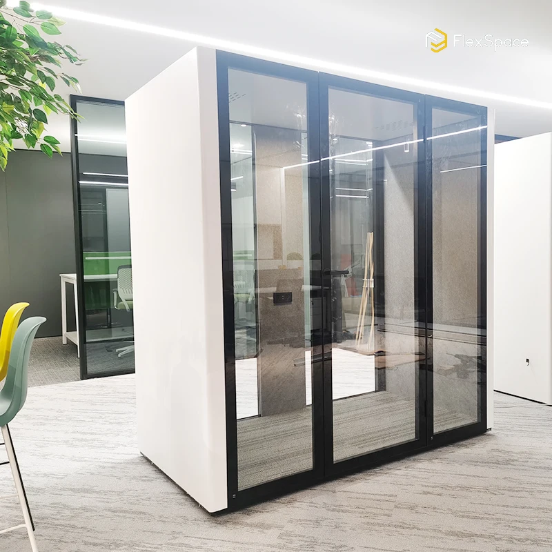 Flexspace Professional Acoustic Soundproof Office Phone Booth Prefab Houses Outdoor Office Soundproof Pods For Public
